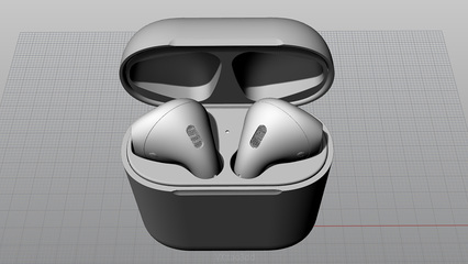 AirPods 蘋果耳機(jī)高質(zhì)量3D模型設(shè)計(jì) 犀牛建模與Keyshot渲染的完美結(jié)合