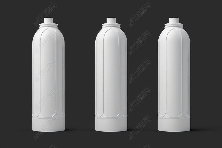 原創白色鋁噴霧器瓶保健產品設計模型孤立灰色背景圖版權可商用
